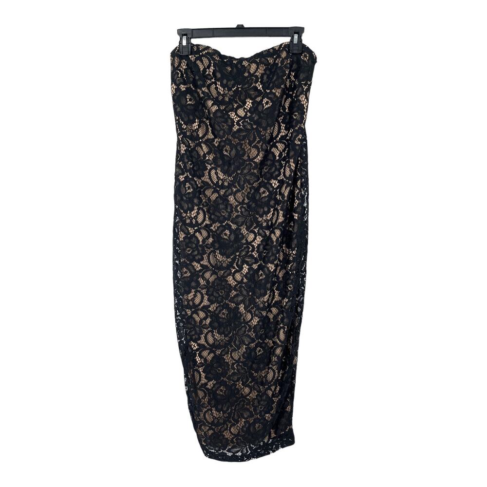 Alexia Admor dress Zelle Lace strapless midi black size 10 - Picture 2 of 8